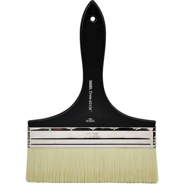 Large scale paint brush 8" flat varnish beige short handle for artists