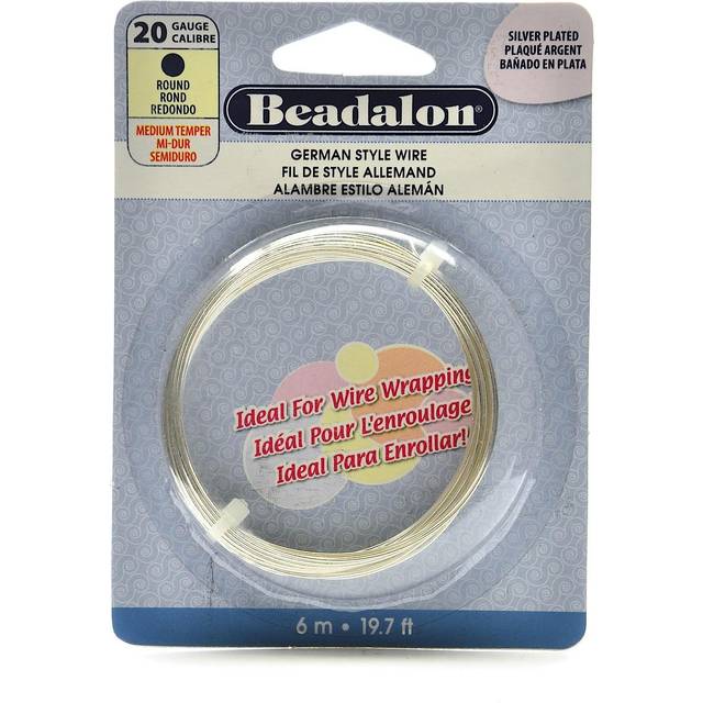 German Style Wire-Silver Round - 20 Gauge, 19.7'