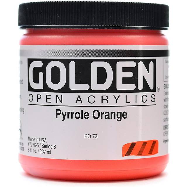 Golden : Open : Slow Drying Acrylic Paint : 237ml (8oz): Pyrrole Orange VIII