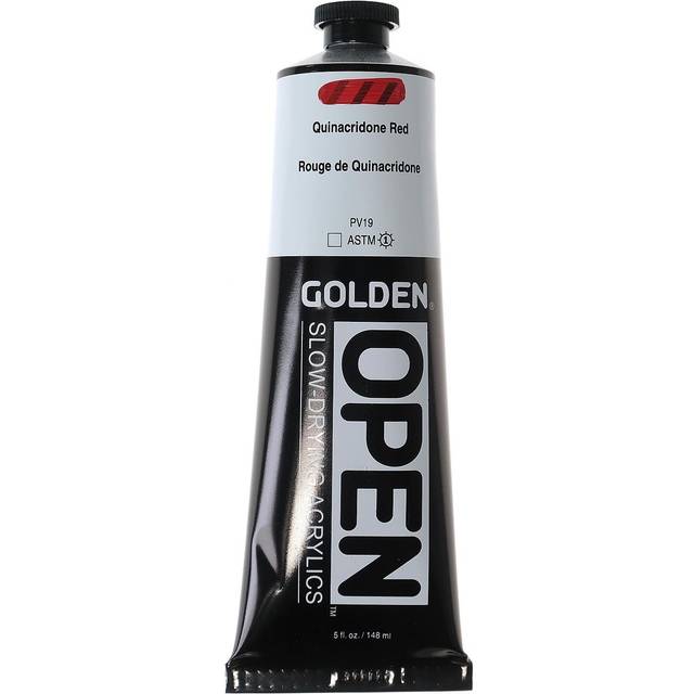 OPEN Slow-Drying Acrylics by GOLDEN  Quinacridone Red  5 fl oz. tube  Professional Acrylic Paint  Transparent