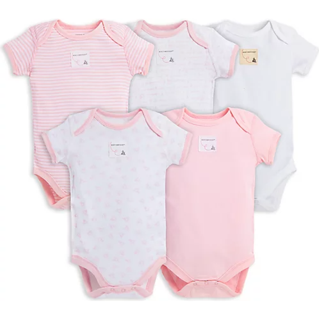 Burts Bees Baby Unisex Baby Bodysuits  5-Pack Short & Long Sleeve One-Pieces  100% Organic Cotton