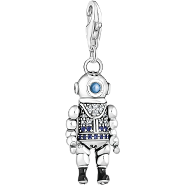 Black Charm Club Charm Pendant - Silver (*)