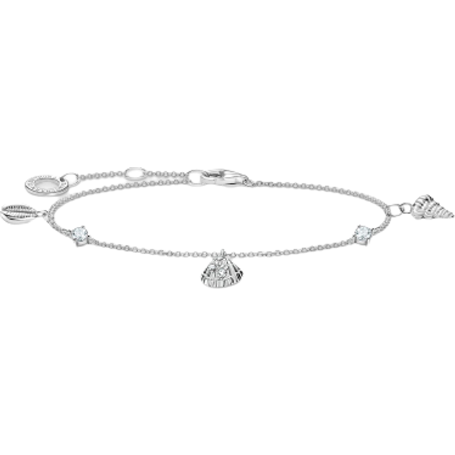 Thomas Sabo Bracelet shells and white stones silver white A2060-051-14-L19V - silver-coloured/white - 19 cm