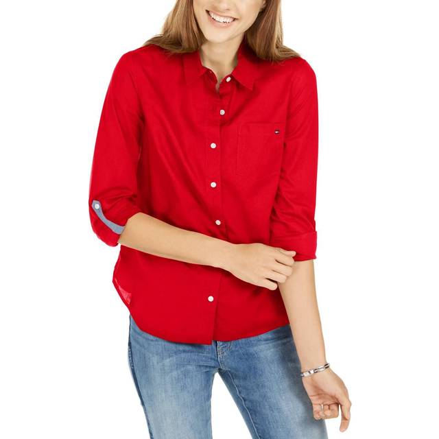 Tommy Hilfiger Solid Roll Tab Scarlet LG (US 12-14)