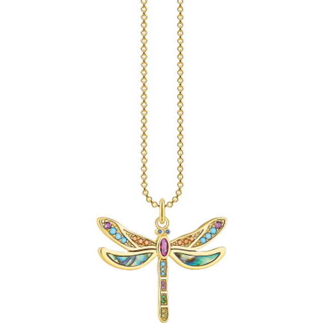 Necklace Dragonfly gold, multicolored Ke1970-295-7-L42V