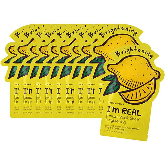 TONYMOLY I'm Real Lemon Sheet Mask  10 Count - Hydrates Skin and Reduces Wrinkles