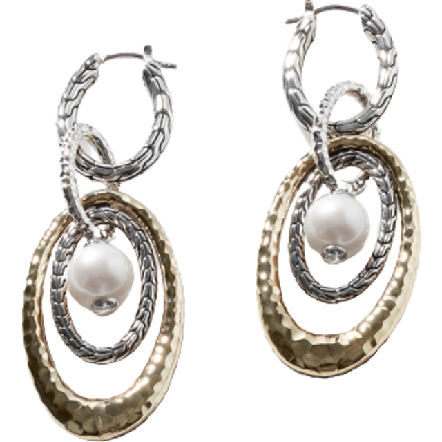 John Hardy Silver & 18K 8-8.5Mm Pearl Essentials Earrings