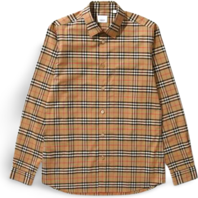 BURBERRY Men's Tartan Cotton Simpson Shirt - Brown