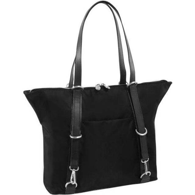 McKlein USA 18485 Dylan 3-In-1 Nylon Convertible Backpack Tote, Black