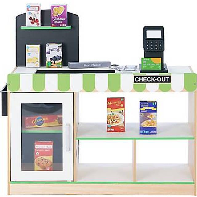 Teamson Kids Cashier Austin Play Checkout Counter Green/Natural, Green