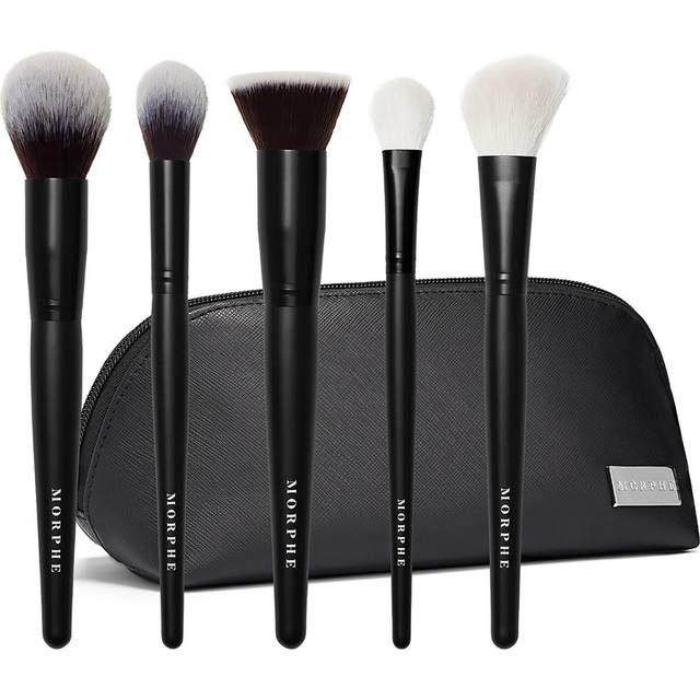Morphe Face The Beat Makeup Brushes - 5 Piece Makeup Brush Set with Fo
