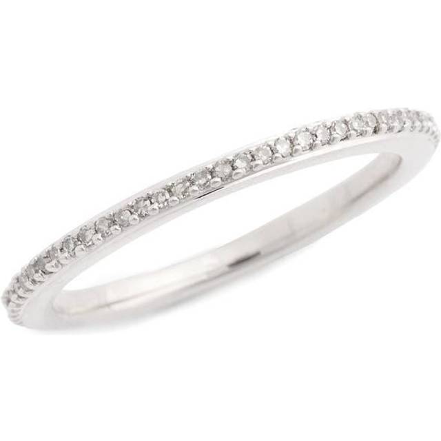 Monica Vinader Womens Sterling Silver Eternity Recycled-sterling and 0.12ct Diamond Ring S - STERLING SILVER