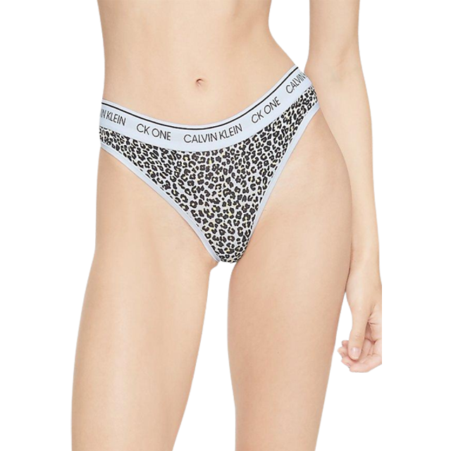 Calvin Klein Women's CK One Cotton Thong Panty  Blue  X-Small