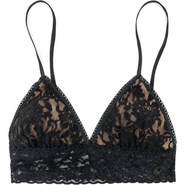 Signature Lace Padded Triangle Bralette - BLACK - X-Small