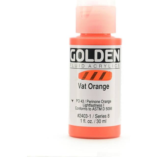 Golden Fluid Acrylic Paint 30ml Vat Orange