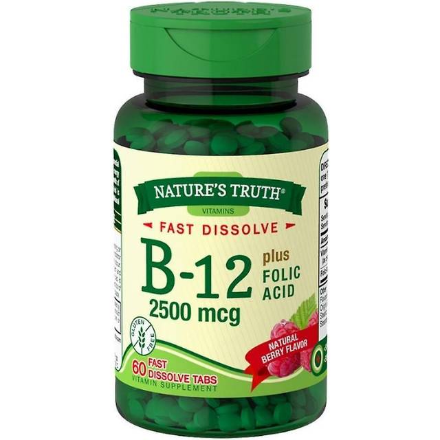 Nature's Truth  Vitamin B-12 plus Folic Acid  Natural Berry  2 500 mcg  60 Fast Dissolve Tablets