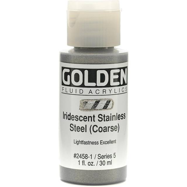 Golden Fluid Acrylic 30ml Iridescent Stainless Steel Coarse Series 5 - Silver