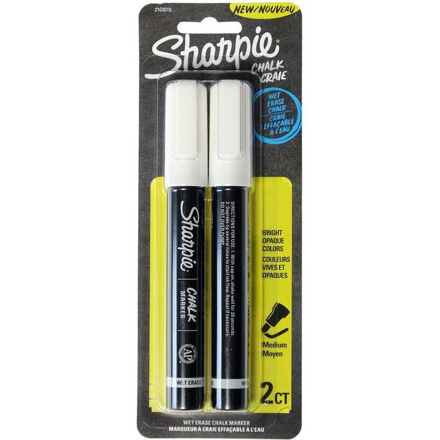 SHARPIE Chalk Marker  Wet Erase Markers  White  2 Count