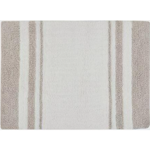 Madison Park vändbar spa-matta 100% – bomullsrandig ultramjuk vatten snabbt bad halkfria absorberande snabbtorkande mattor för badkar, duschrum och badrum, 20 x 30, brungrå (paket med 1)