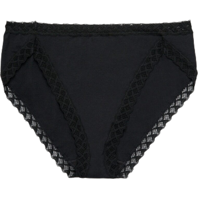 Bliss French Cut Lace Trimmed Briefs - BLACK - X-Large
