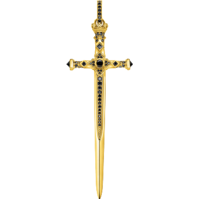 Thomas Sabo Pendant sword gold black PE817-177-11 - yellow gold-coloured/black - one size