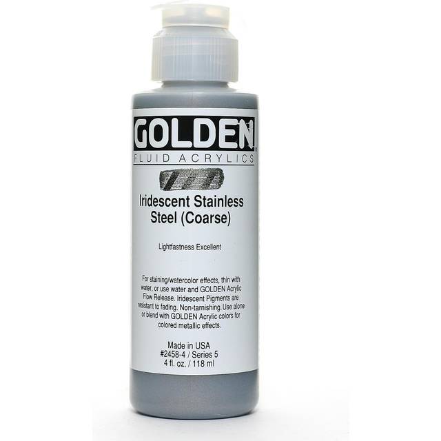 Golden : Fluid : Acrylic Paint : 119ml (4oz) : Stainless Steel Coarse Iridescent