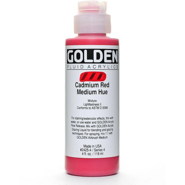 Golden Fluid Acrylic Paint 118ml Cadmium Red Medium Hue