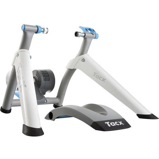 TACX FLOW Smart – interaktiv Wheel On Roll-tränare med kompatibilitet med TACX-appen, klämmor etc. Upp till 800 watt motstånd och upp till 6% lutning. Vikbar och nästan tyst svänghjul