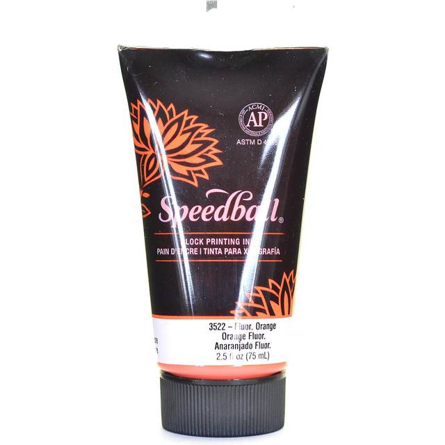 Speedball Water-Soluble Block Printing Ink Fluo Orange 2.5oz