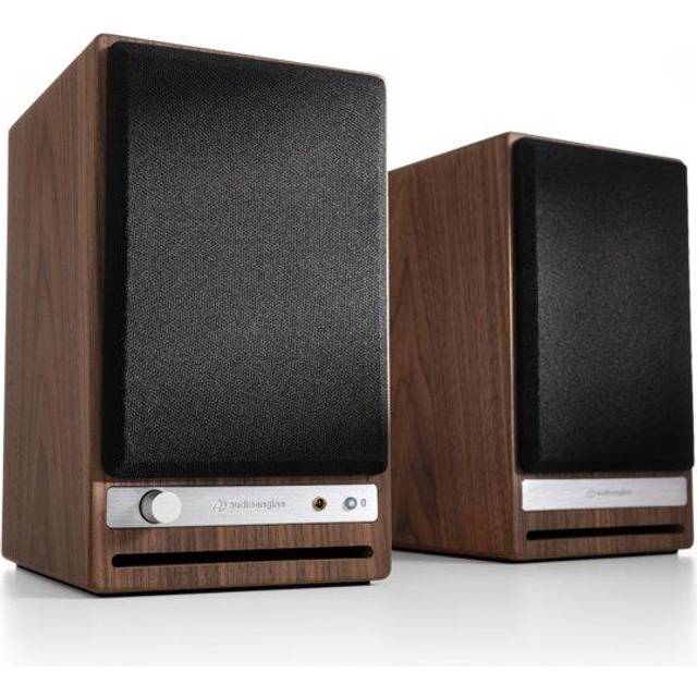 Audioengine HD4 trådlösa Bluetooth-högtalare - högtalare för skrivbordsmonitorer och hemmamusiksystem med aptX Bluetooth | 120W trådlösa stereohögtalare med AUX-ljud och USB DAC