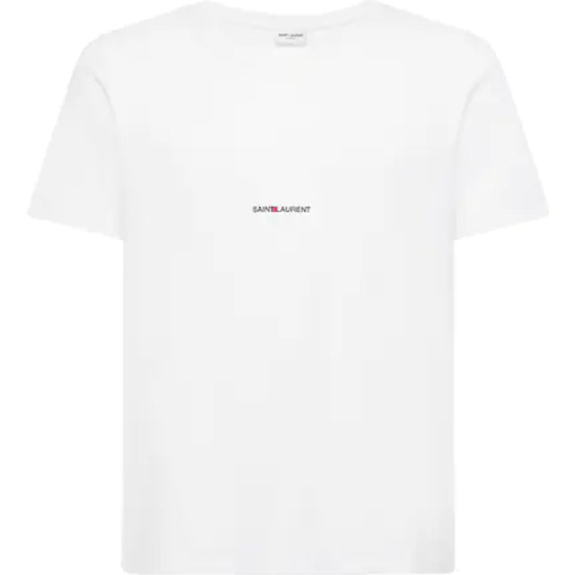 Saint Laurent Logo Tee in Black - Black. Size L (also in M, S, XL, XS). (L)