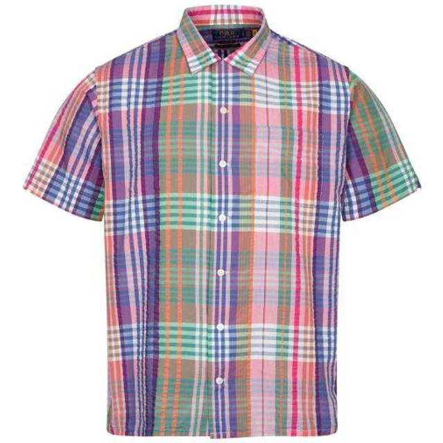 Polo ralph lauren clady seersucker camp shirt classic fit check checkered m