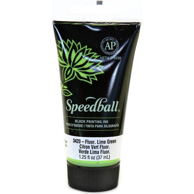 Speedball Fluorescent Lime Green Water Soluble Block Ink 37ml - 2.86 x 5.08 x 10.48cm