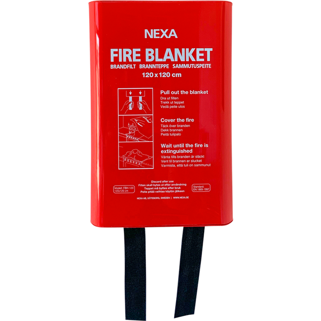 nexa FB-120 VHD Brandfilt Silikon Vit 120x120 Box