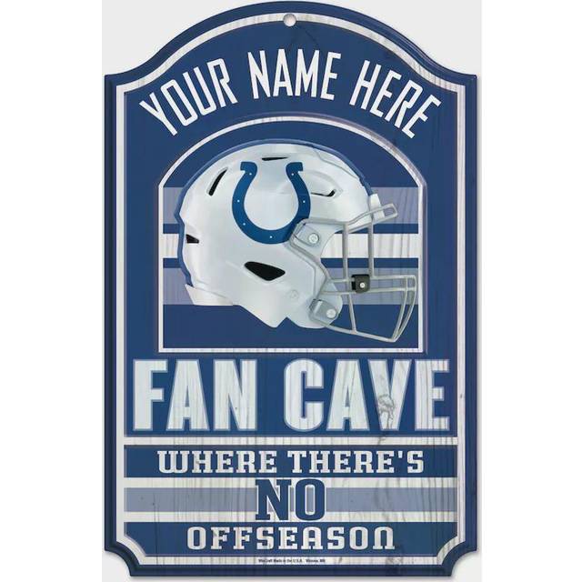 Indianapolis Colts Sign 11x17 Wood Fan Cave Design
