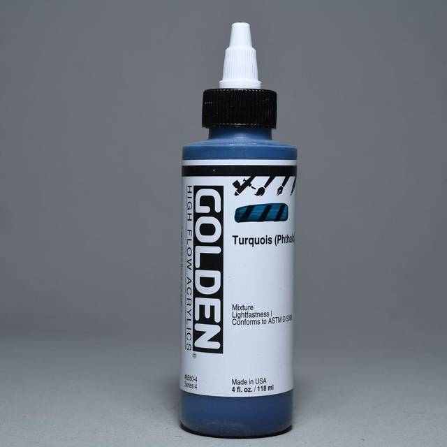 Golden : High Flow : Acrylic Paint : 118ml (4oz): Turquoise (Phthalo ) : S4