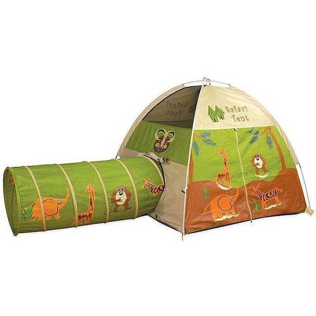 Pacific Play Tents 20435 Kids Safari Fun Dome Tent Crawl Tunnel Combo Indoor / Outdoor Fun Multicolor