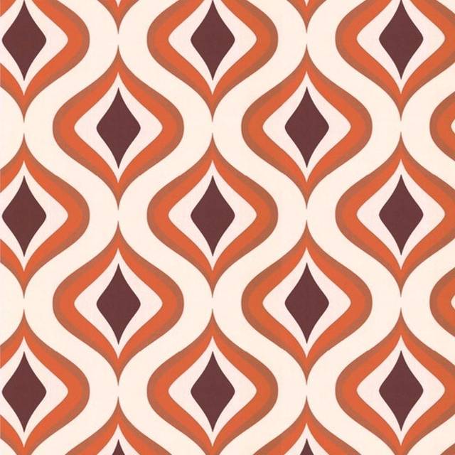 SUPERFRESCO EASY SFE TRIPPY CHOC/ORANGE WALLPAPER, Orange