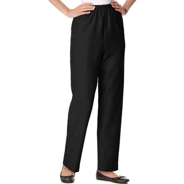 Alfred Dunner kvinnors runt elastisk midja polyester små byxor - pull-on stil
