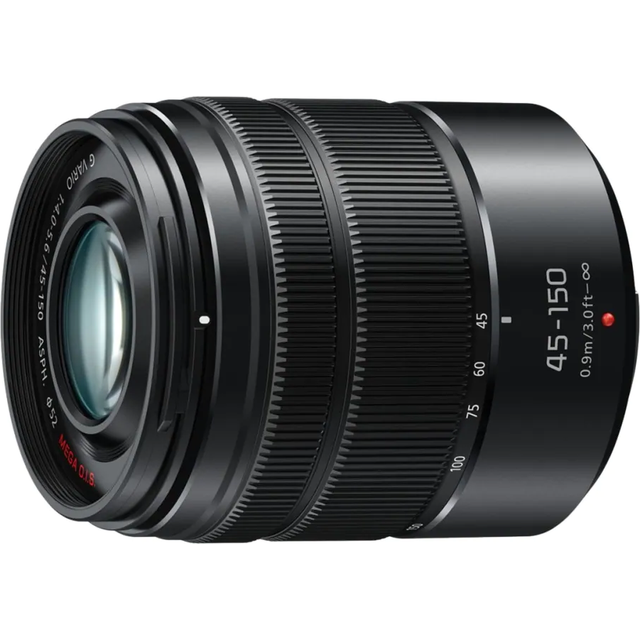 Panasonic LUMIX 45-150mm F4.0-5.6 G Vario ASPH MEGA OIS Camera Lens in Black