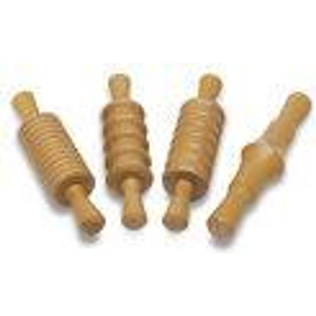 "Creativity Street AC3748DI Clay and Dough Pattern Rolling Pin Set  8-1/4"""""""" Size  Wood (Pack of 4)"