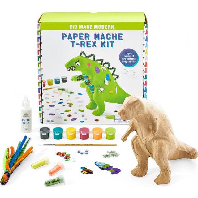 Kid Made Modern Art Projects for Kids 6-8 Paper Mache T-Rex Kit - Pain