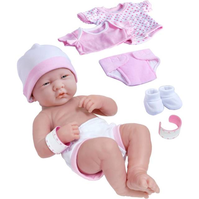 8 piece Layette Baby Doll Gift Set | JC Toys - La Newborn Nursery | 14 Life-Like Doll w/ Accessories | Pink | Ages 2+