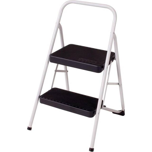 "Cosco 2-Step Household Folding Step Stool - 2 Step - 200 lb Load Capacity - 17.3"""""""" x 18"""""""" x 28.2"""""""" - Gray"