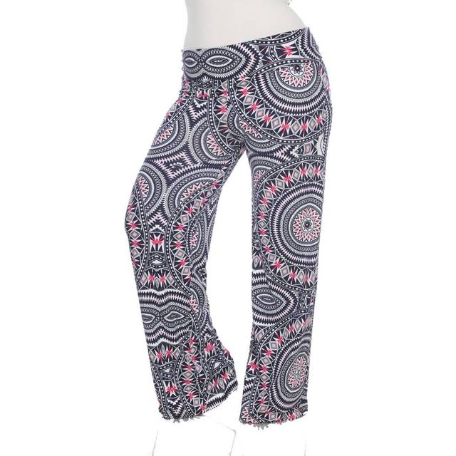 PS550-186-2XL Womens Geometric Print Plus-Size Palazzo Pants - Red Geo, 2X