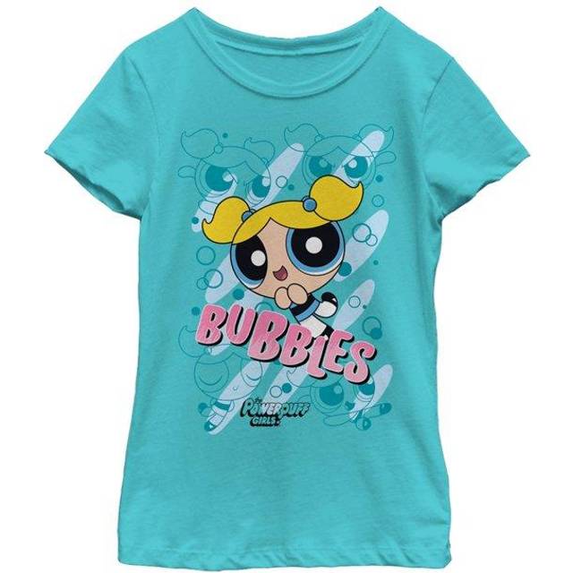 The Powerpuff Girls Girl's Bubbles Moves T-Shirt  Tahi Blue  X-Large