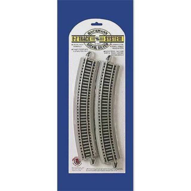 44501 Snap-Fit E-Z 18â Radius Curved Track (4/Card) -Nickel Silver Rail with Gray Roadbed-HO Scale, Grey, 6 UK