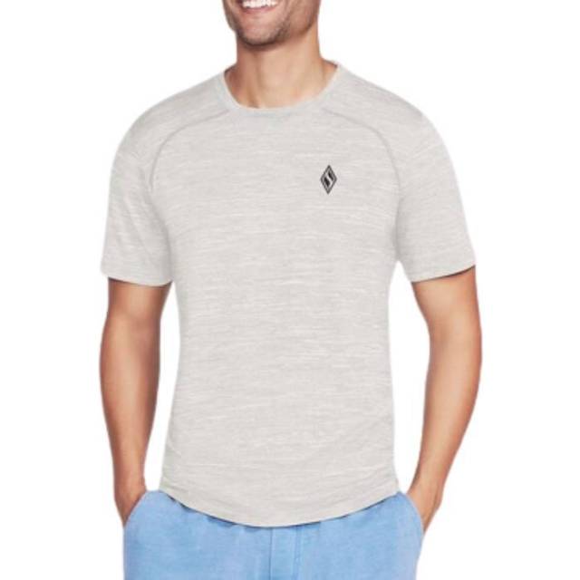 Skechers Herr 2021 On The Road Heathered Jersey teknisk rund hals T-shirt, Rökblå/blå Iris, M