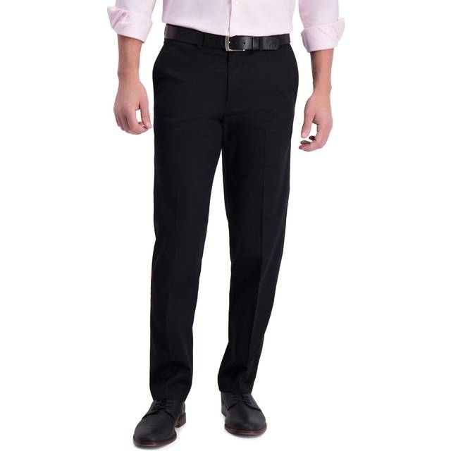 Haggar Men's Iron Free Premium Khaki™ Straight Fit Flat Front Pant Black Casual - Size: 36W x 30L