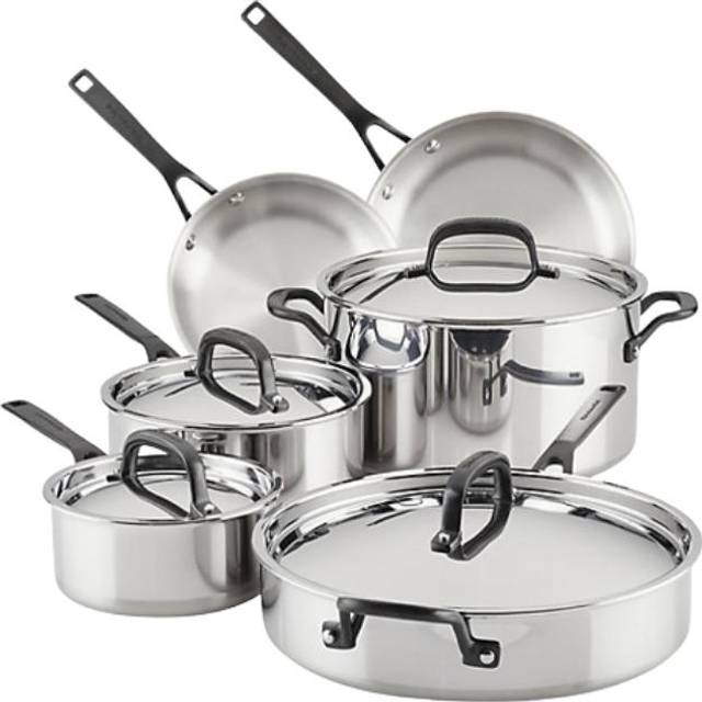 Stainless Steel 5-Ply Clad 10-Piece Cookware Set